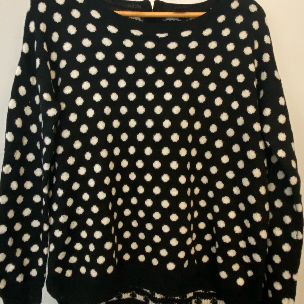 Black and white polka dot sweater
